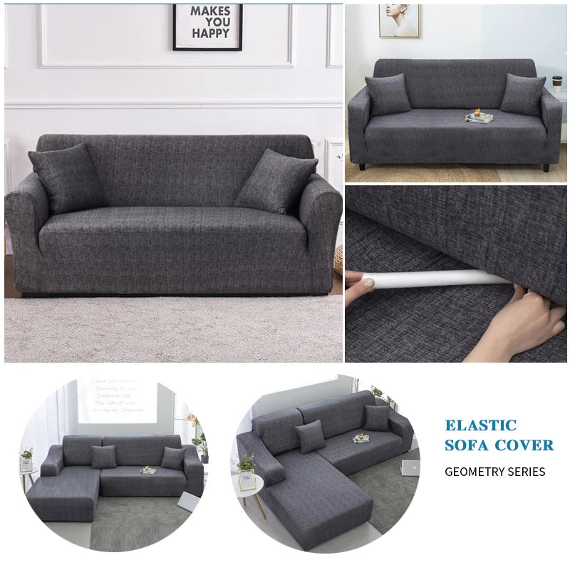 Capas de sofá elástico para sala de estar poltrona geométrica loveseat sofá capa canto em forma de l precisa pedir 2 peças cobrir